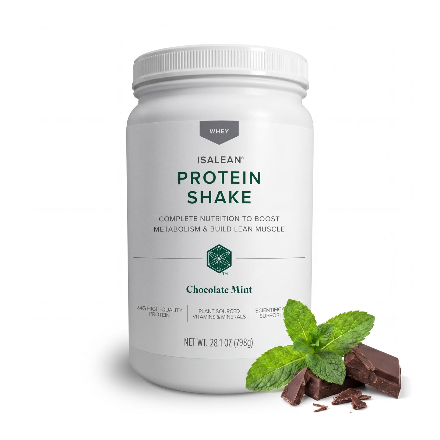 Isagenix IsaLean, 24g Protein Shake, Creamy Chocolate, 28.1 oz | Meal Replacement Protein Shake, Supports Lean Muscle, Keeps You Full for Longer, Formulated with MCT Oil and Vitamins