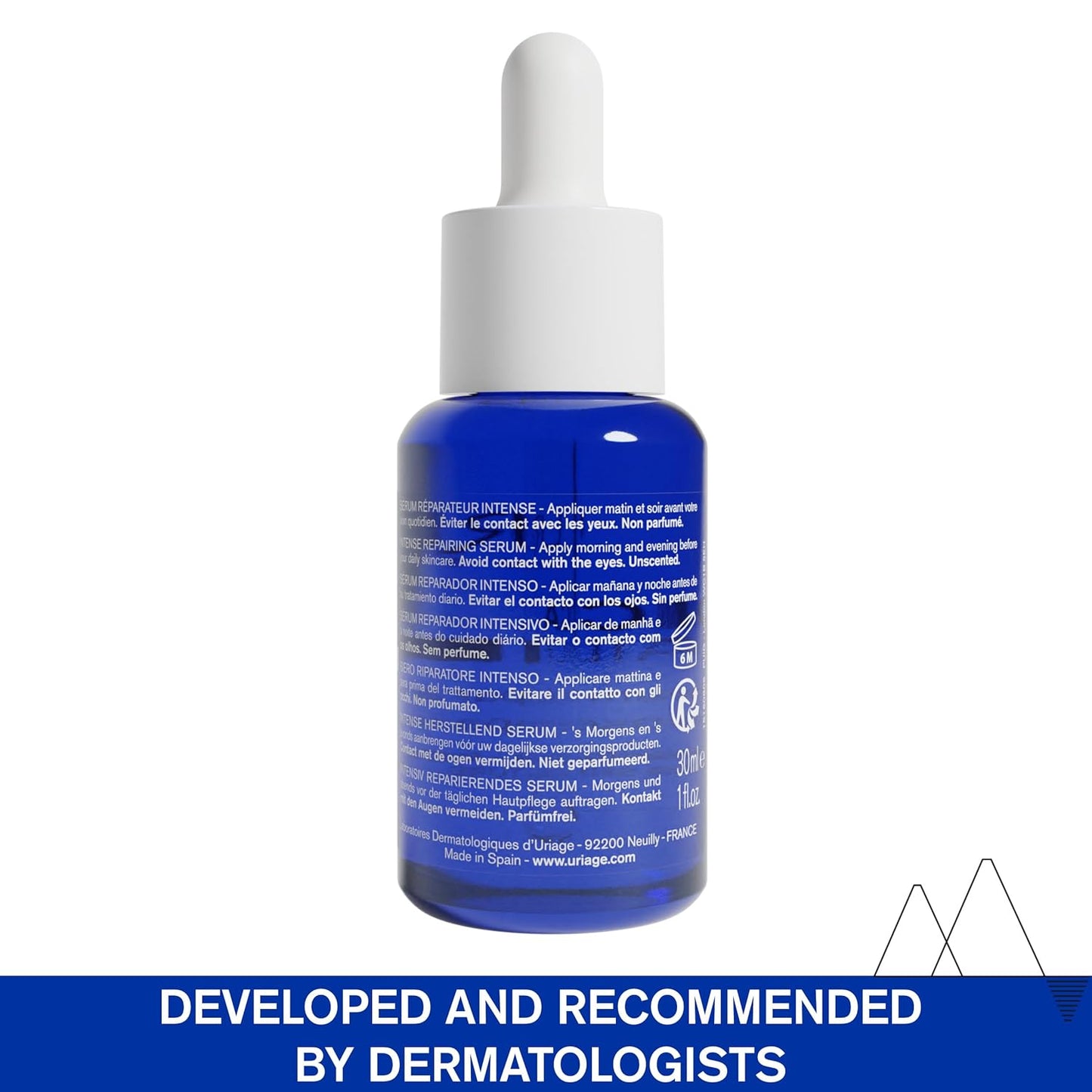 Uriage Cica-Daily Intense Repairing Serum, Made With Prebiotic, Hyaluronic Acid & Centella Asiatica, Boosts Skin Repair, Paraben & Fragrance-Free, Non-Comedogenic