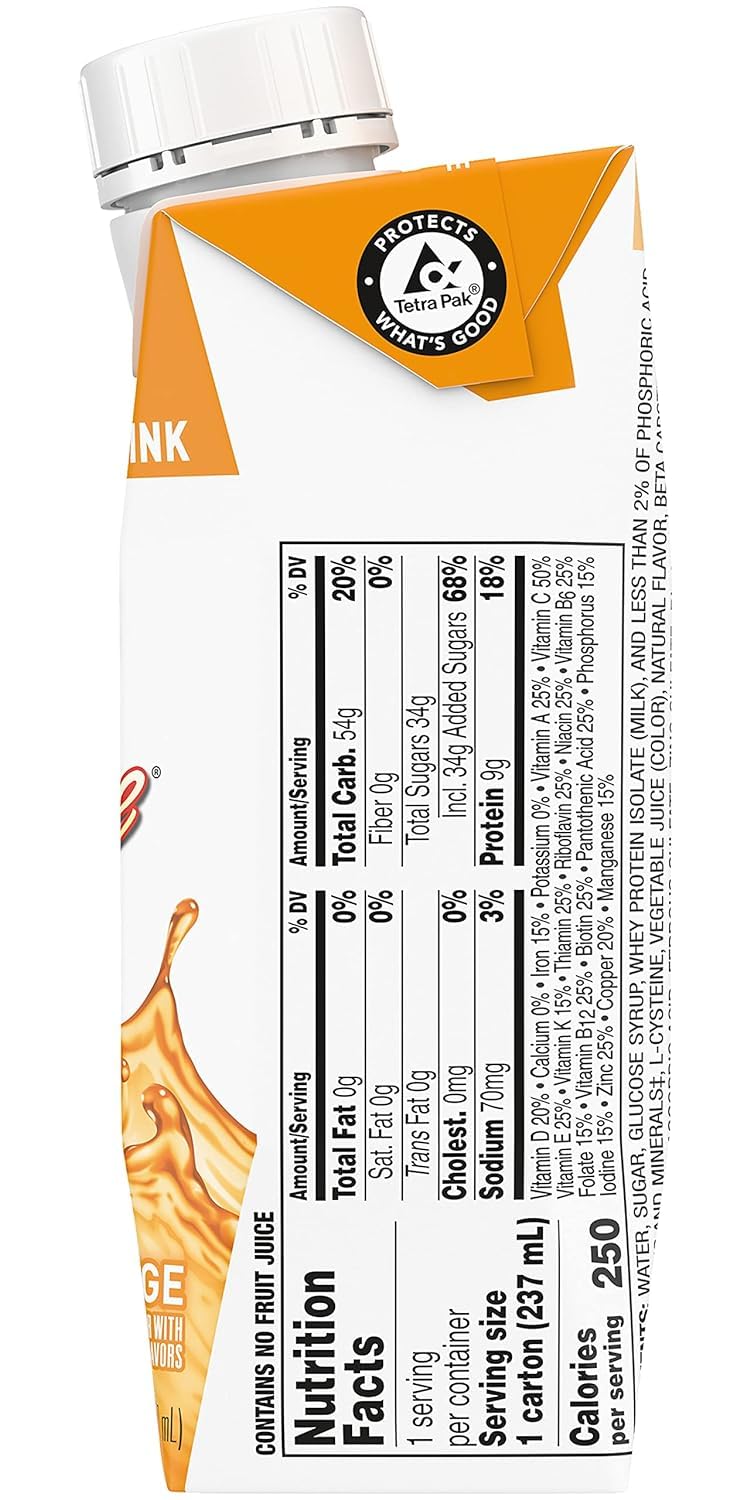 Boost Breeze Nutritional Drink, Ready to Drink Nutrition Beverage, Clear Liquid Nutrition Drink, Fat Free Nutritional Drink, High Protein Nutrition Shake, Orange, 8 Fluid Ounce (Pack of 12)