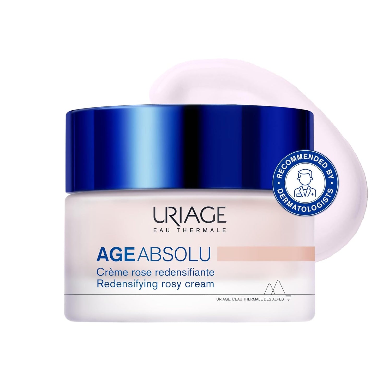 Uriage Age Absolu Redensifying Rosy Cream, Visibly Reduces Wrinkles, Plumps & Smoothes skin, Procollagen peptide, Retinol and Vitamin C & E, For Mature Skin, Exclusive Anti-Aging Patent