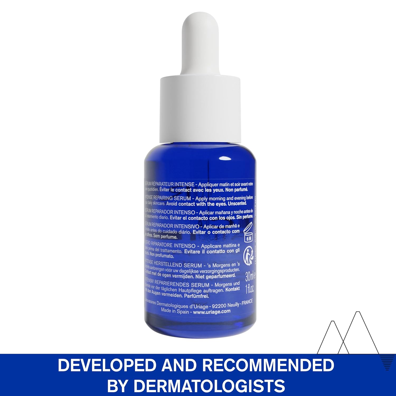 Uriage Cica-Daily Intense Repairing Serum, Made With Prebiotic, Hyaluronic Acid & Centella Asiatica, Boosts Skin Repair, Paraben & Fragrance-Free, Non-Comedogenic