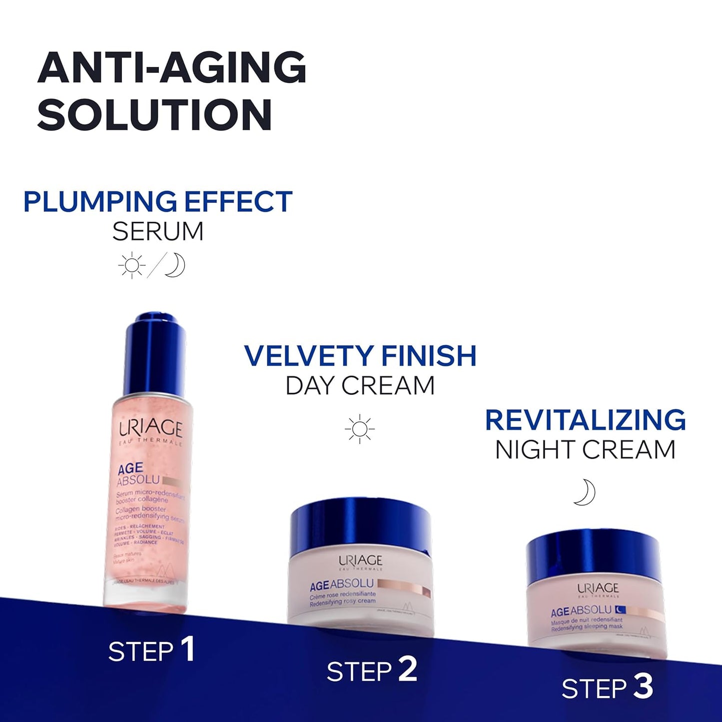 Uriage Age Absolu Collagen Booster Micro-Redensifying Serum With Procollagen Peptides & Retinol, Plumping Effect, Wrinkles, Radiance, Volume, Non-Greasy Finish