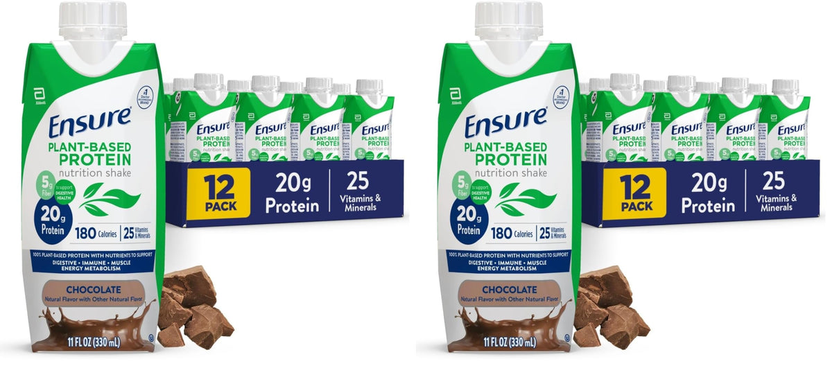 Ensure Plant-Based Vegan Protein Vanilla Nutrition Shake I Gluten-Free I Dairy-Free I Soy-Free Bottled Liquid Shake I 12 Pack