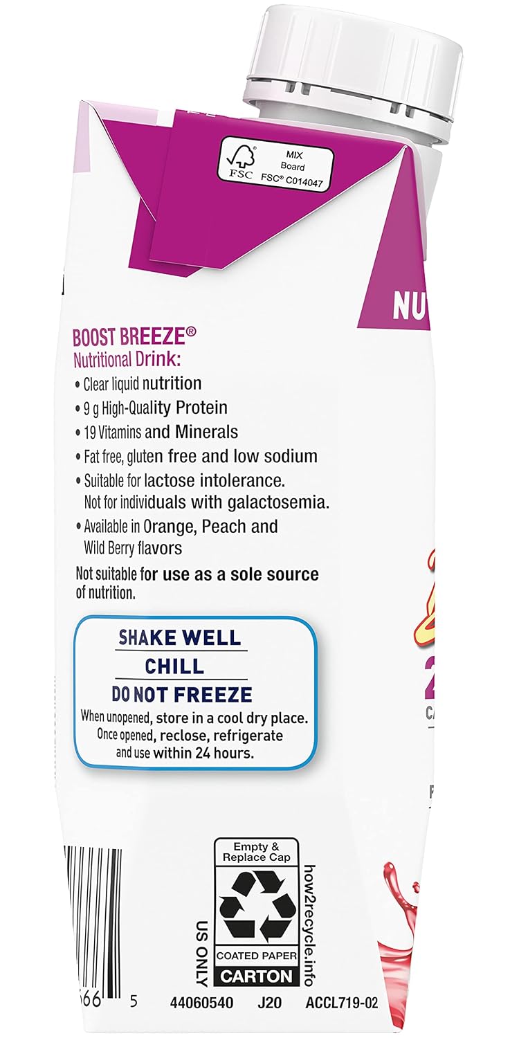 Boost Breeze Nutritional Drink Wildberry, 8 Fl Oz (Pack of 12)