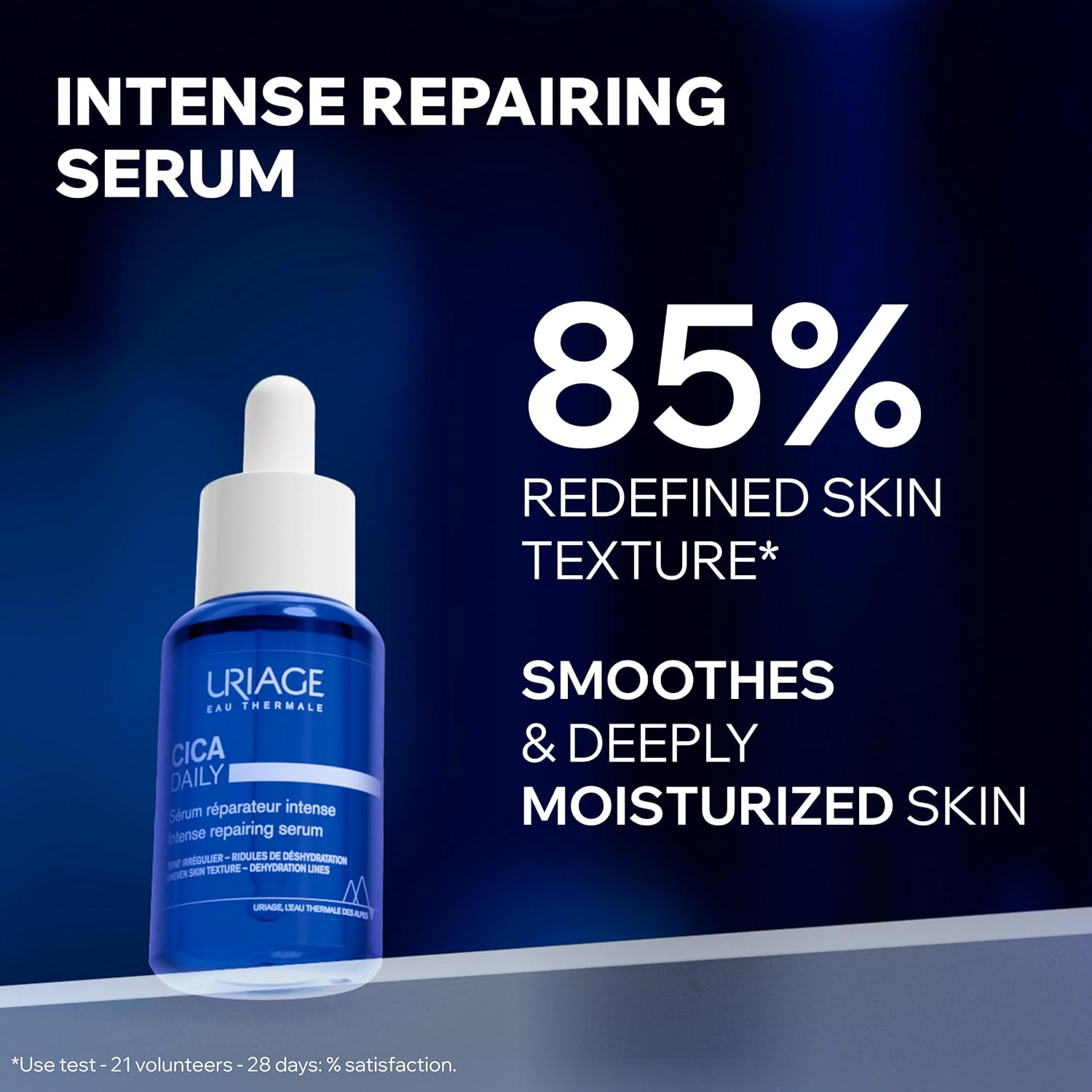 Uriage Cica-Daily Intense Repairing Serum, Made With Prebiotic, Hyaluronic Acid & Centella Asiatica, Boosts Skin Repair, Paraben & Fragrance-Free, Non-Comedogenic