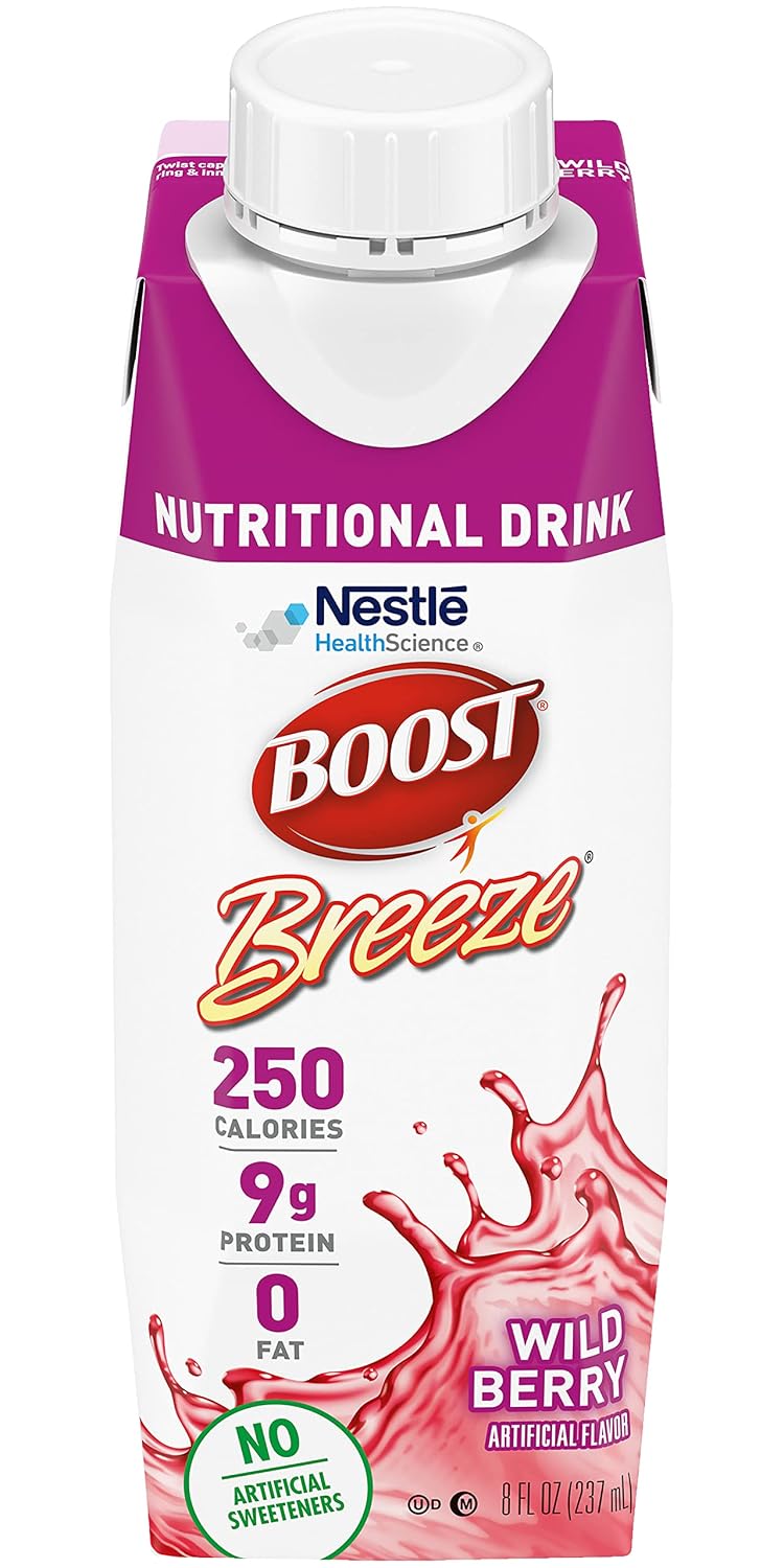 Boost Breeze Nutritional Drink Wildberry, 8 Fl Oz (Pack of 12)