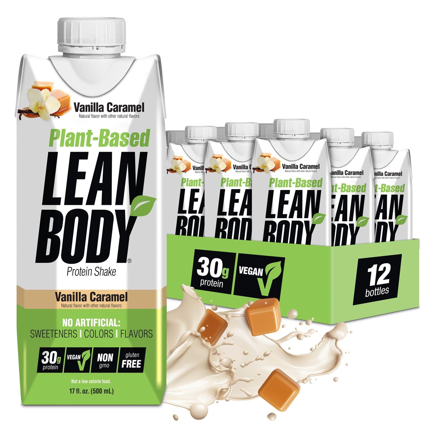Lean Body Ready-to-Drink, Plant-Based Vegan Chocolate Protein Shake, 30g Protein, No Artificial Flavors, Sweeteners or Colors, Non GMO, Gluten Free, Premium Pea & Rice Blend (Pack of 12)