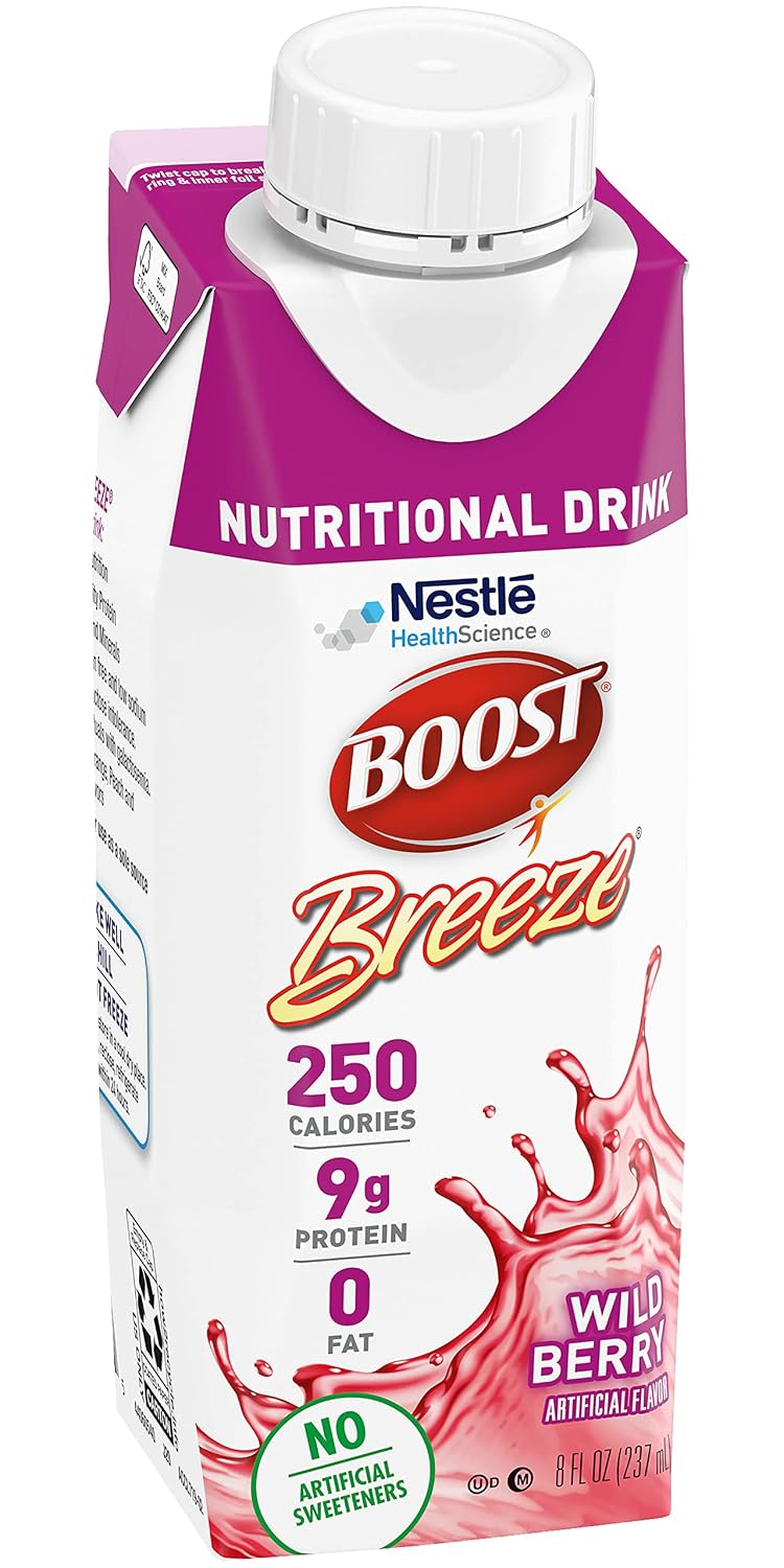 Boost Breeze Nutritional Drink Wildberry, 8 Fl Oz (Pack of 12)