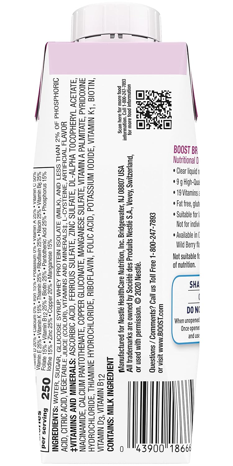 Boost Breeze Nutritional Drink Wildberry, 8 Fl Oz (Pack of 12)