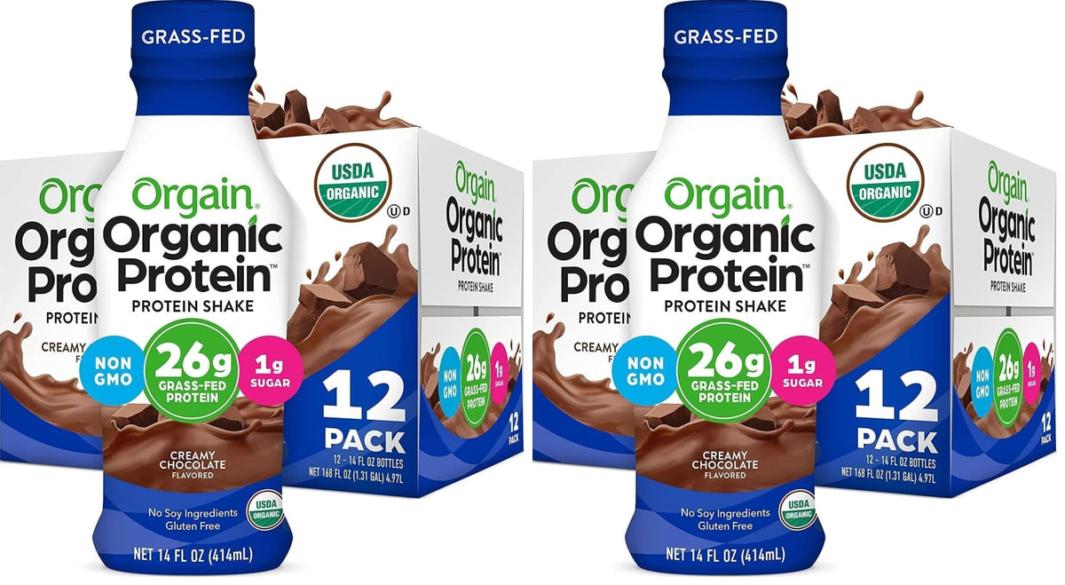 Orgain Organic 26g High Protein Whey Shake, Chocolate, 14 oz, 12pk