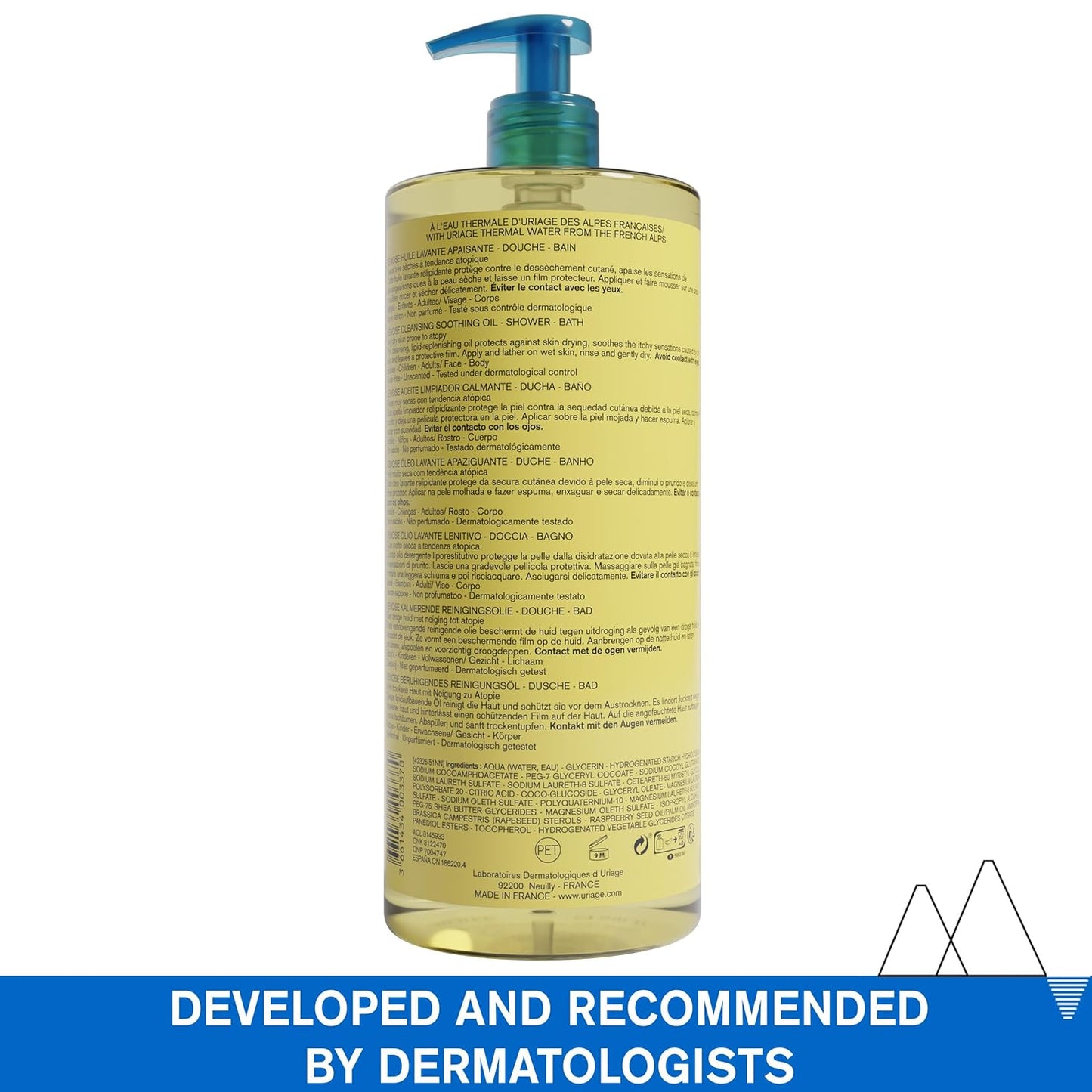 Uriage Xémose Face & Body Wash For Very Dry Skin, Soothes For Long-Lasting Comfort, Mild Foaming Nourishing Gel-In-Oil, Fragrance & Soap-Free, Physiological Ph