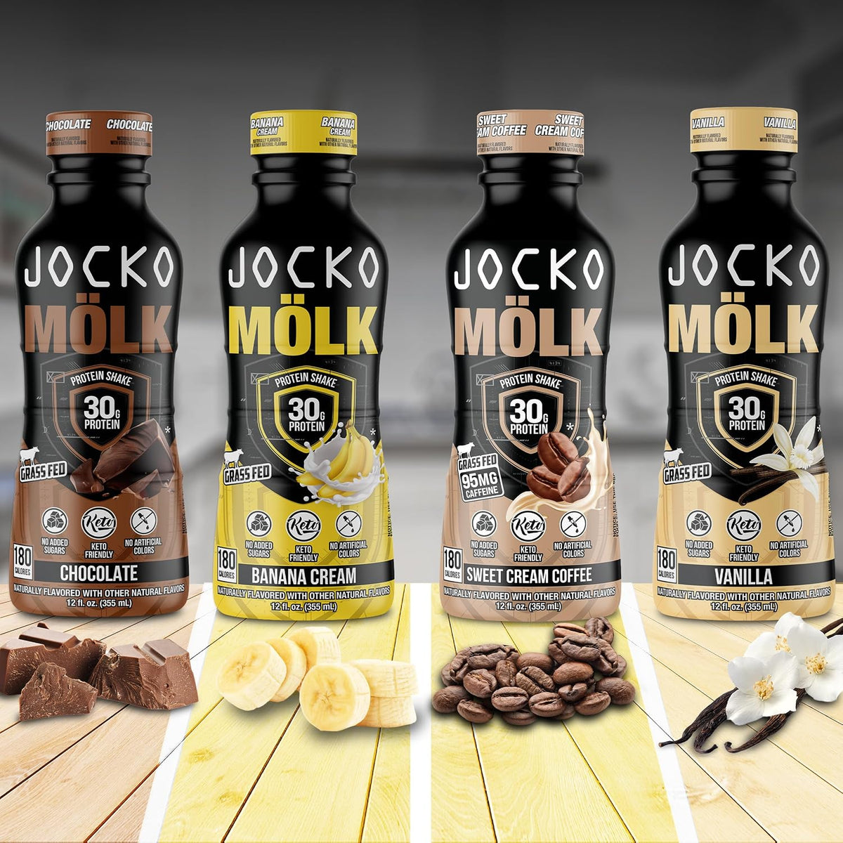 Jocko Fuel High Protein Shakes, Chocolate, 12 fl oz | 12 Pack