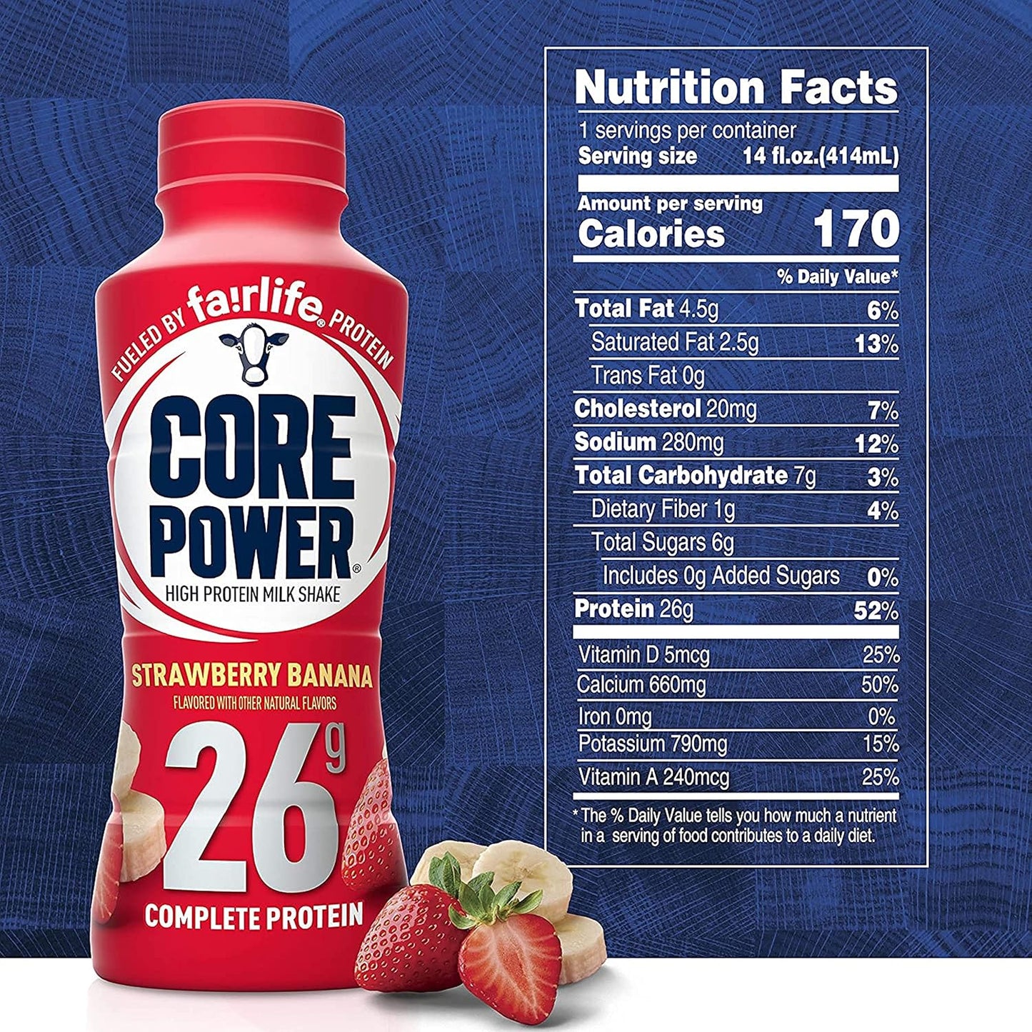 Fairlife Core Power High Protein Milk Shake, Natural Flavor Ready to Drink Protein Shake, The best Strawberry Protein Shakes, 14 fl oz , 26gm (Strawberry Banana flavor, Pack of 6 Bottles) protein, beverages, strawberries, FORBES PREMIER CARD INCLUDED!